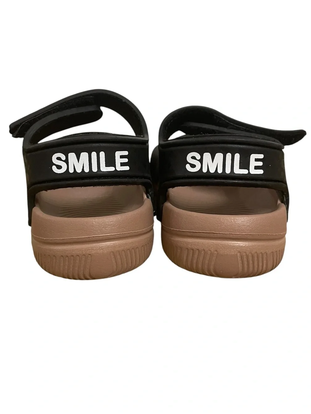 Toddler Sandals Size 20 Smile Black Brown Adjustable Strap